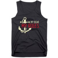 My Boat Rules Pocket Captain Owner Tank Top