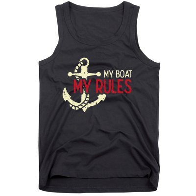 My Boat Rules Pocket Captain Owner Tank Top