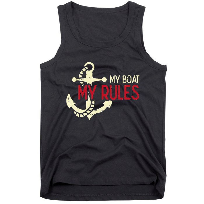 My Boat Rules Pocket Captain Owner Tank Top