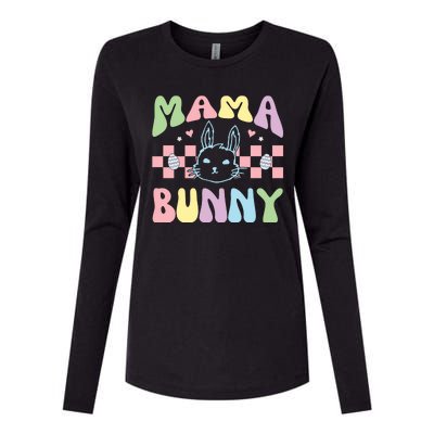 Mama Bunny Retro Colorful Cute Holiday Womens Cotton Relaxed Long Sleeve T-Shirt