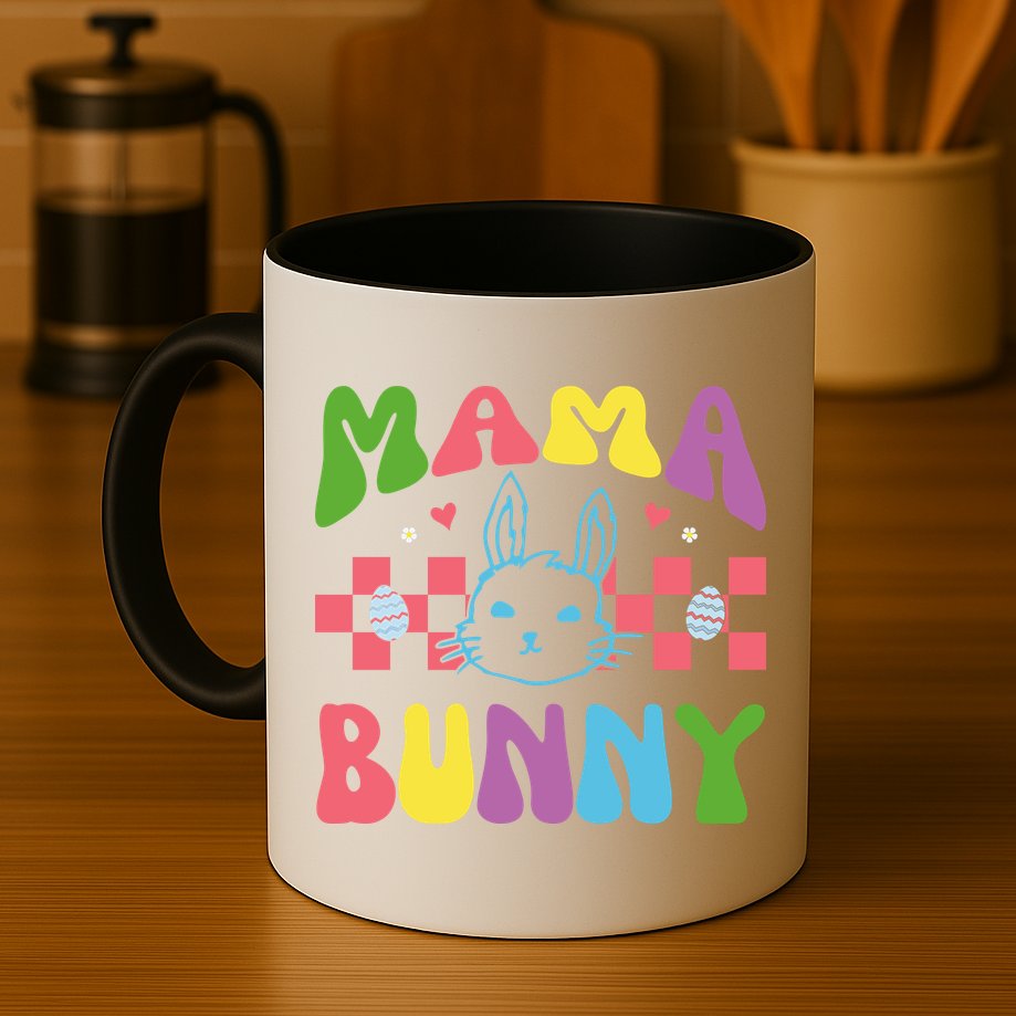 Mama Bunny Retro Colorful Cute Holiday Mug
