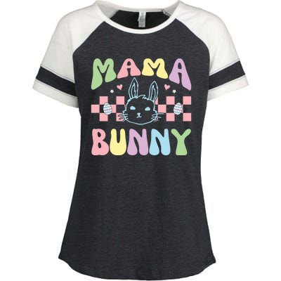 Mama Bunny Retro Colorful Cute Holiday Enza Ladies Jersey Colorblock Tee