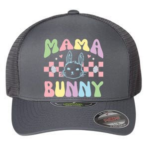 Mama Bunny Retro Colorful Cute Holiday Flexfit Unipanel Trucker Cap