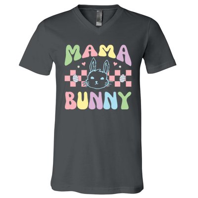 Mama Bunny Retro Colorful Cute Holiday V-Neck T-Shirt