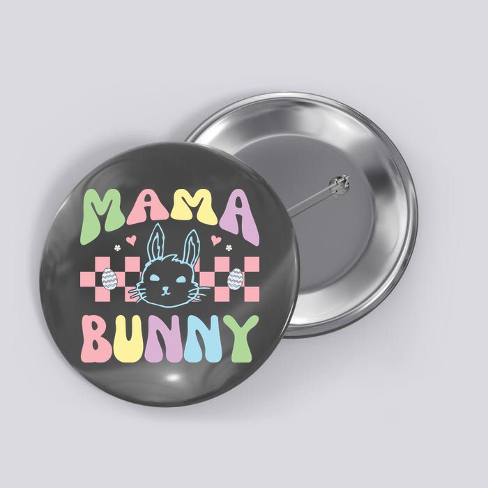 Mama Bunny Retro Colorful Cute Holiday Button