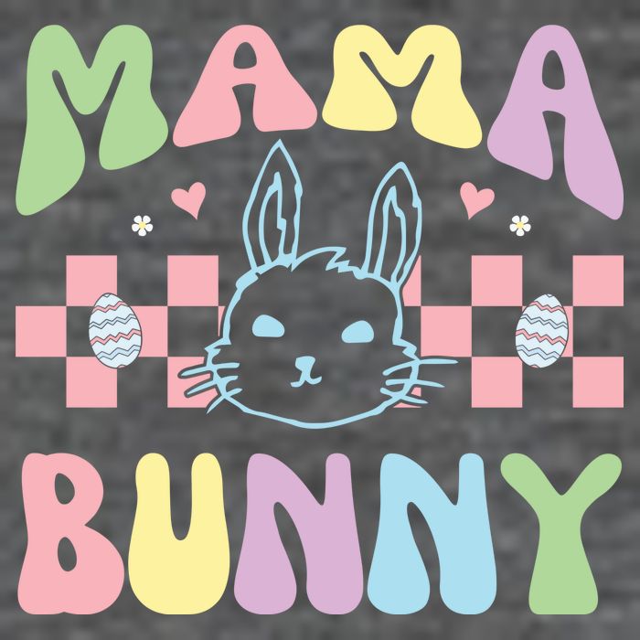 Mama Bunny Retro Colorful Cute Holiday Button