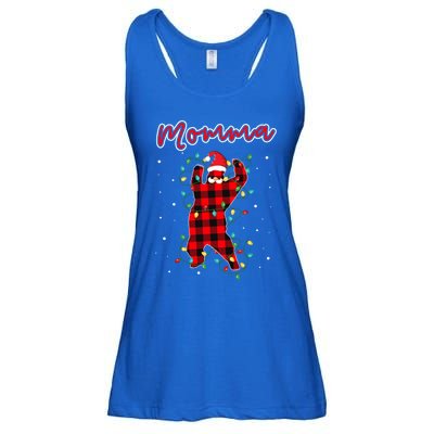 Momma Bear Red Buffalo Plaid Grandma Bear Pajama Xmas Great Gift Ladies Essential Flowy Tank