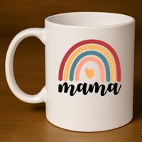 Mama Boho Rainbow 11oz C Handle Ceramic Mug