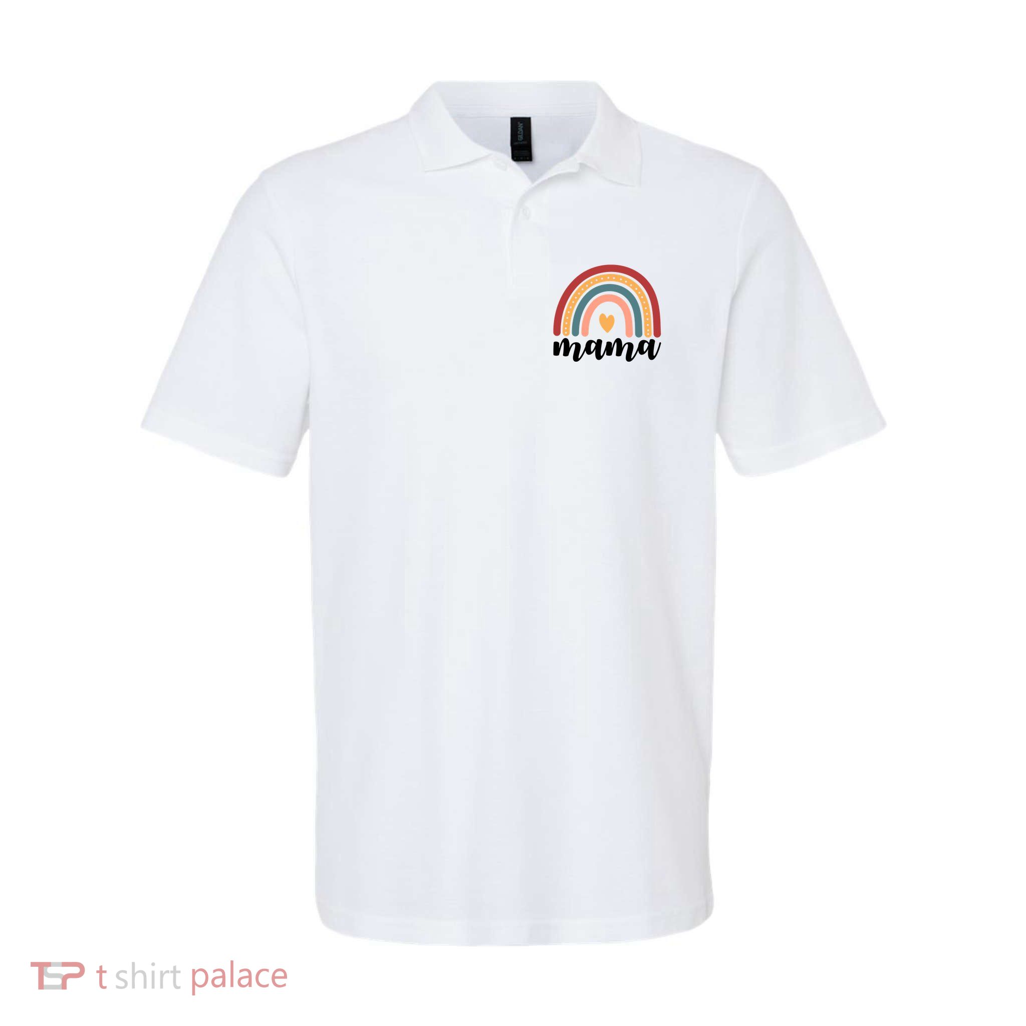 Mama Boho Rainbow Softstyle Adult Sport Polo