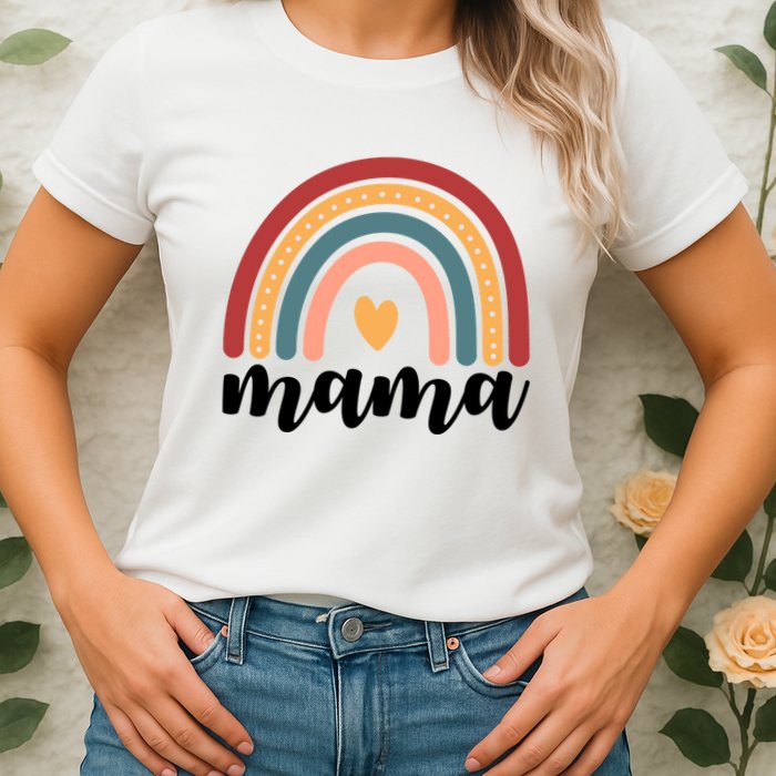 Mama Boho Rainbow Womens T-Shirt
