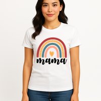 Mama Boho Rainbow Womens T-Shirt