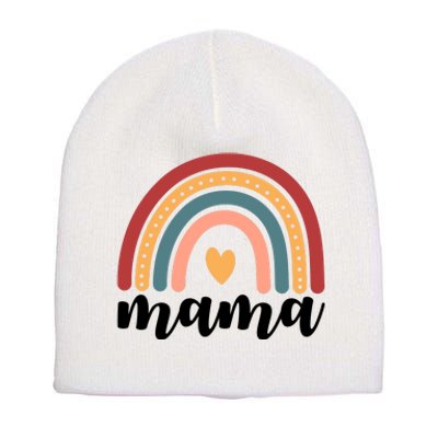 Mama Boho Rainbow Short Acrylic Beanie