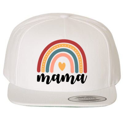 Mama Boho Rainbow Wool Snapback Cap