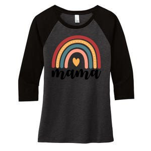 Mama Boho Rainbow Women's Tri-Blend 3/4-Sleeve Raglan Shirt