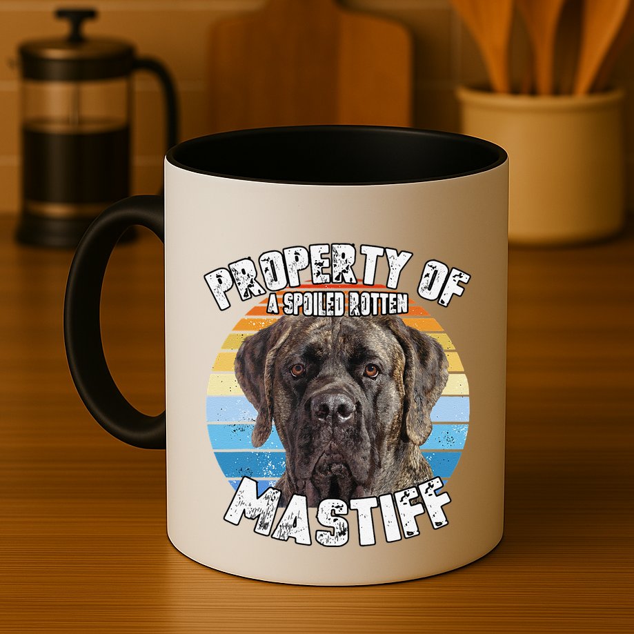 Mastiff Brindle Retro Property Of Cute Dog Mug