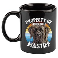 Mastiff Brindle Retro Property Of Cute Dog 11oz C Handle Ceramic Mug