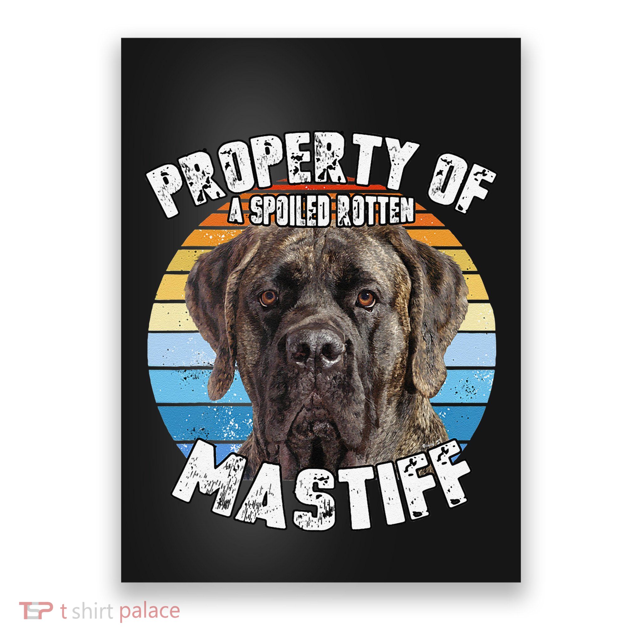 Mastiff Brindle Retro Property Of Cute Dog Poster