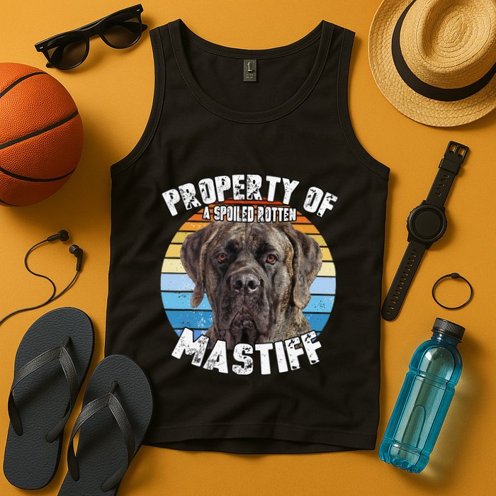 Mastiff Brindle Retro Property Of Cute Dog Tank Top