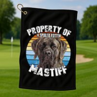 Mastiff Brindle Retro Property Of Cute Dog Golf Towel