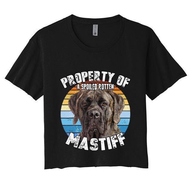 Mastiff Brindle Retro Property Of Cute Dog Crop Top