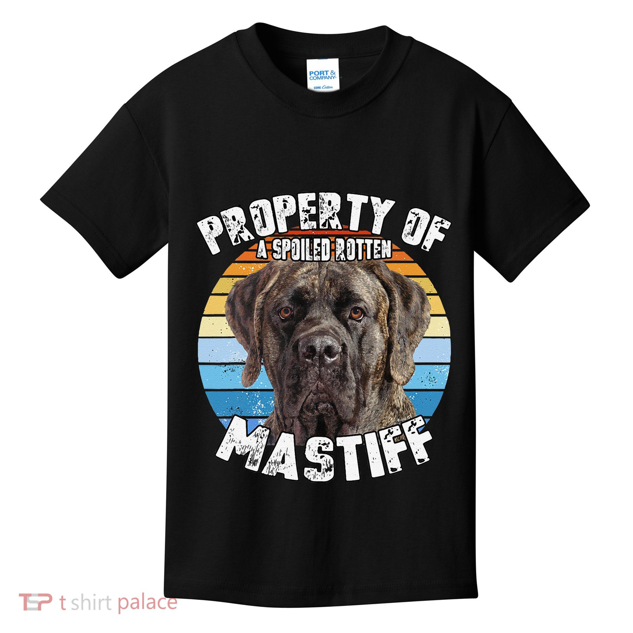Mastiff Brindle Retro Property Of Cute Dog Kids T-Shirt