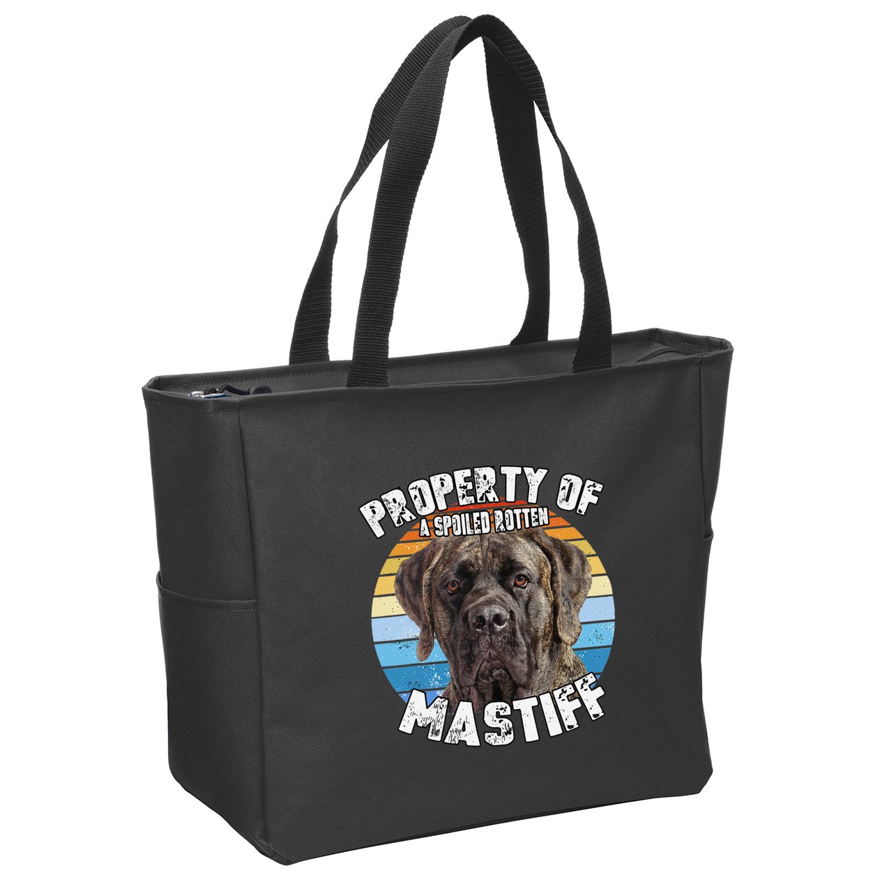 Mastiff Brindle Retro Property Of Cute Dog Zip Tote Bag