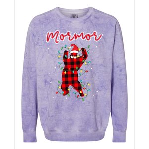 Mormor Bear Red Buffalo Plaid Grandma Bear Pajama Xmas Gift Colorblast Crewneck Sweatshirt