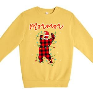 Mormor Bear Red Buffalo Plaid Grandma Bear Pajama Xmas Gift Premium Crewneck Sweatshirt