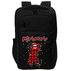 Mormor Bear Red Buffalo Plaid Grandma Bear Pajama Xmas Gift Impact Tech Backpack