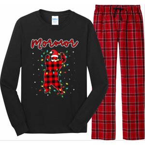 Mormor Bear Red Buffalo Plaid Grandma Bear Pajama Xmas Gift Long Sleeve Pajama Set