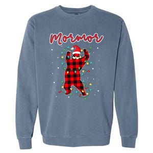 Mormor Bear Red Buffalo Plaid Grandma Bear Pajama Xmas Gift Garment-Dyed Sweatshirt