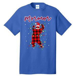 Mormor Bear Red Buffalo Plaid Grandma Bear Pajama Xmas Gift Tall T-Shirt