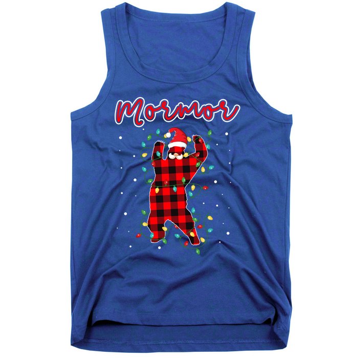 Mormor Bear Red Buffalo Plaid Grandma Bear Pajama Xmas Gift Tank Top