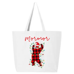 Mormor Bear Red Buffalo Plaid Grandma Bear Pajama Xmas Gift 25L Jumbo Tote