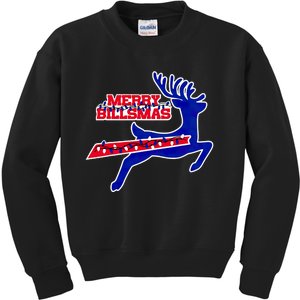 Merry Billsmas Reindeer Christmas American Football Kids Sweatshirt