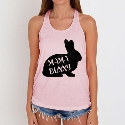 Mama Bunny Rabbit Mom Mother Easter Day Meaningful Gift Women's Knotted Racerback Tank