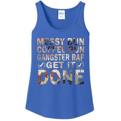 Messy Bun Run Rap Nap Perfect For Coffee Lovers Mom Gangsta Cute Gift Ladies Essential Tank