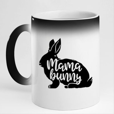 Mama Bunny Rabbit Mom Mother Easter Day Funny Gift 11oz Black Color Changing Mug