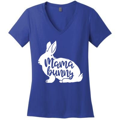 Mama Bunny Rabbit Mom Mother Easter Day Funny Gift Women's V-Neck T-Shirt