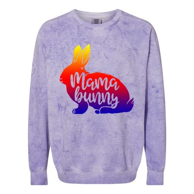 Mama Bunny Rabbit Mom Mother Easter Day Gift Colorblast Crewneck Sweatshirt