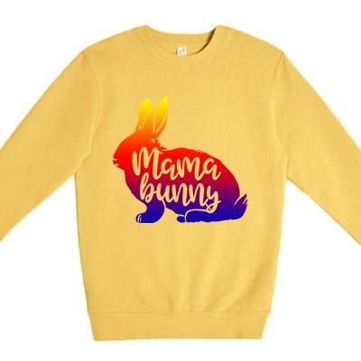 Mama Bunny Rabbit Mom Mother Easter Day Gift Premium Crewneck Sweatshirt