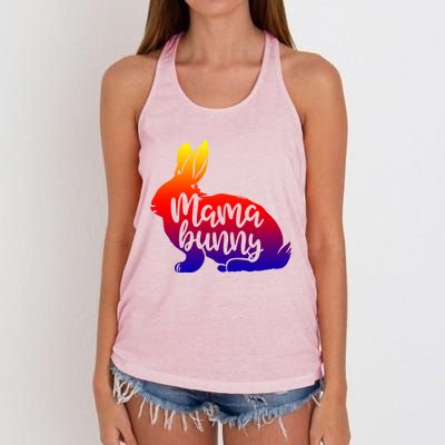 Mama Bunny Rabbit Mom Mother Easter Day Gift Women's Knotted Racerback Tank