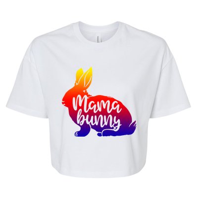 Mama Bunny Rabbit Mom Mother Easter Day Gift Bella+Canvas Jersey Crop Tee