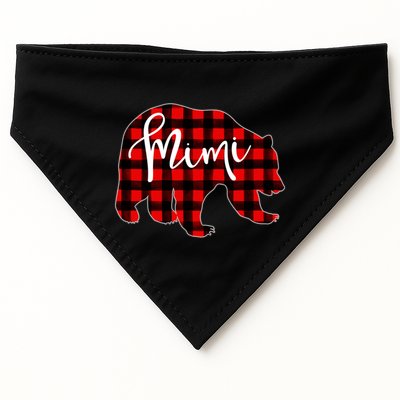 Mimi Bear Red Plaid Matching Family Christmas Eve Buffalo Cool Gift USA-Made Doggie Bandana