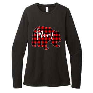 Mimi Bear Red Plaid Matching Family Christmas Eve Buffalo Cool Gift Womens CVC Long Sleeve Shirt