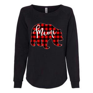 Mimi Bear Red Plaid Matching Family Christmas Eve Buffalo Cool Gift Womens California Wash Sweatshirt