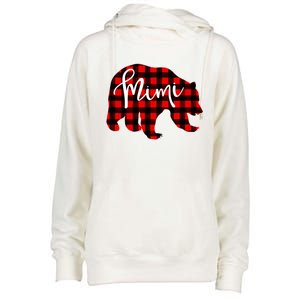 Mimi Bear Red Plaid Matching Family Christmas Eve Buffalo Cool Gift Womens Funnel Neck Pullover Hood