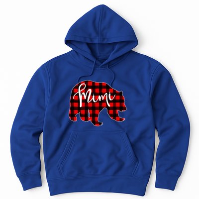 Mimi Bear Red Plaid Matching Family Christmas Eve Buffalo Cool Gift Hoodie