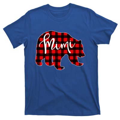 Mimi Bear Red Plaid Matching Family Christmas Eve Buffalo Cool Gift T-Shirt