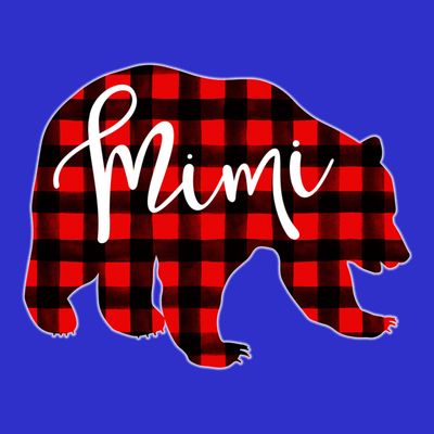 Mimi Bear Red Plaid Matching Family Christmas Eve Buffalo Cool Gift T-Shirt